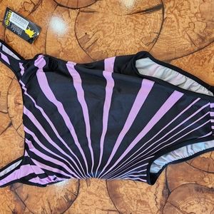 Brand new purple stripe Longitude swimsuit size 8